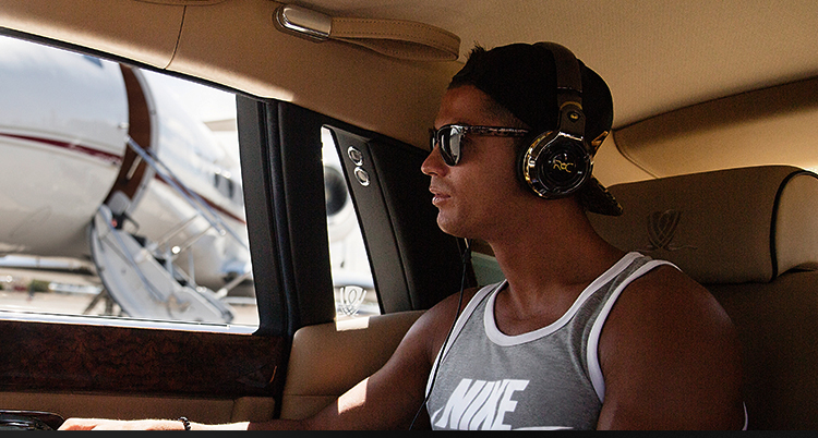 魔声(monster)roc sport c罗 dj耳机 头戴包耳式 超重低音 黑金