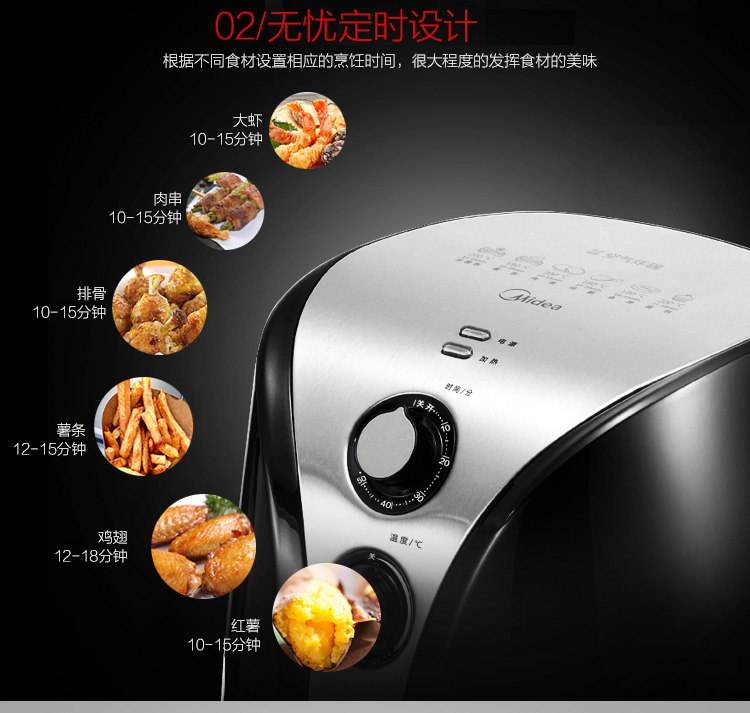 美的（Midea）MF-TN20A 空气炸锅 多用途锅