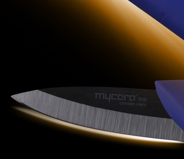 美瓷（MYCERA）黑刀片3寸电镀柄陶瓷水果刀 （蓝色） N3S-B