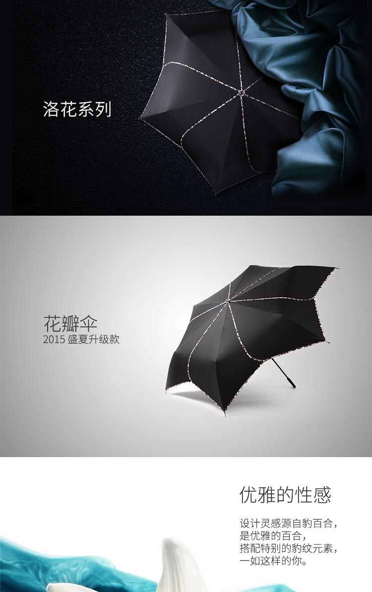 蕉下（BANANA UMBRELLA）花瓣三折伞 创意防紫外线太阳伞防晒折叠伞 月牙白