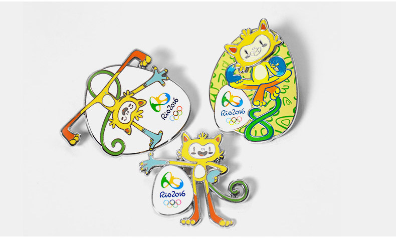 里约2016年奥运会 吉祥物 徽章 吉祥物摇头徽章