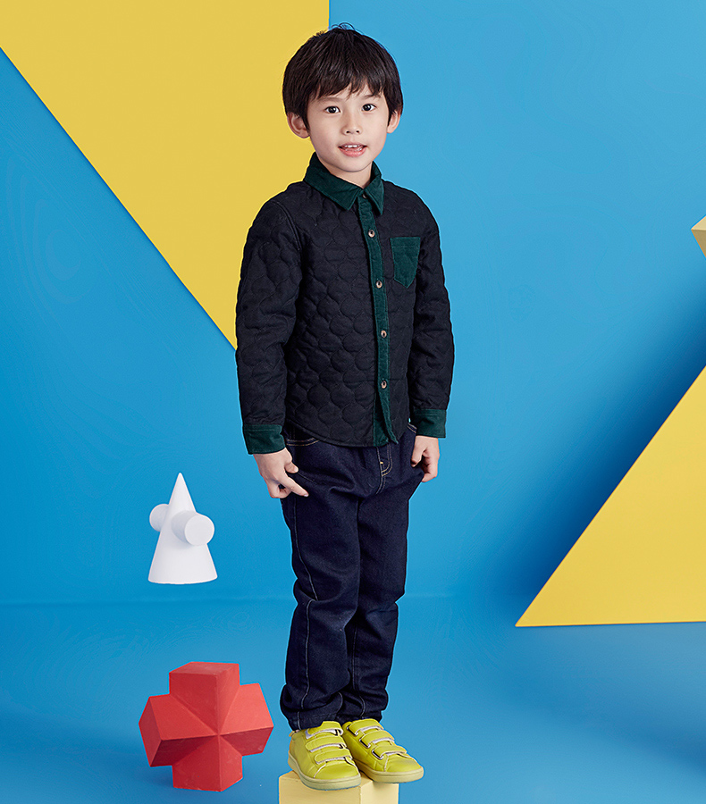 kids品牌童装男童衬衣儿童保暖加厚打底衬衫童装上衣秋冬新款e5403002