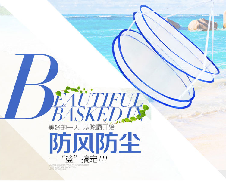 丽姿65厘米双层晾衣篮 防风晒衣篮晒衣网晾衣网