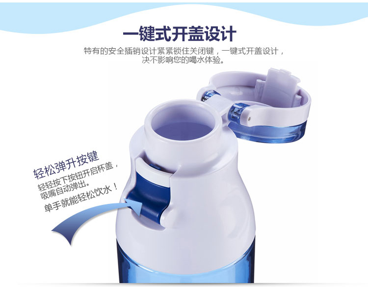 
                                        contigo 美国 杯户运动水杯外防漏便携随手杯塑料水杯-杰克逊 海水蓝色650ML                