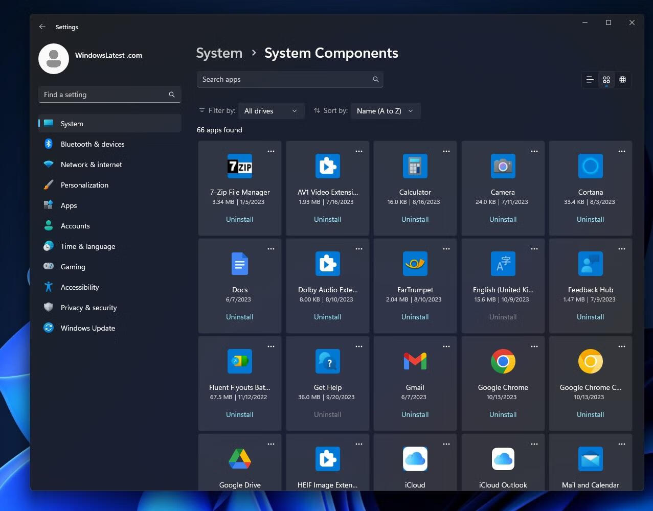 Windows 11 23H2：全新“系统组件”中心即将登场