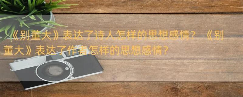 《别董大》表达了诗人怎样的思想感情？ 《别董大》表达了作者怎样的思想感情？