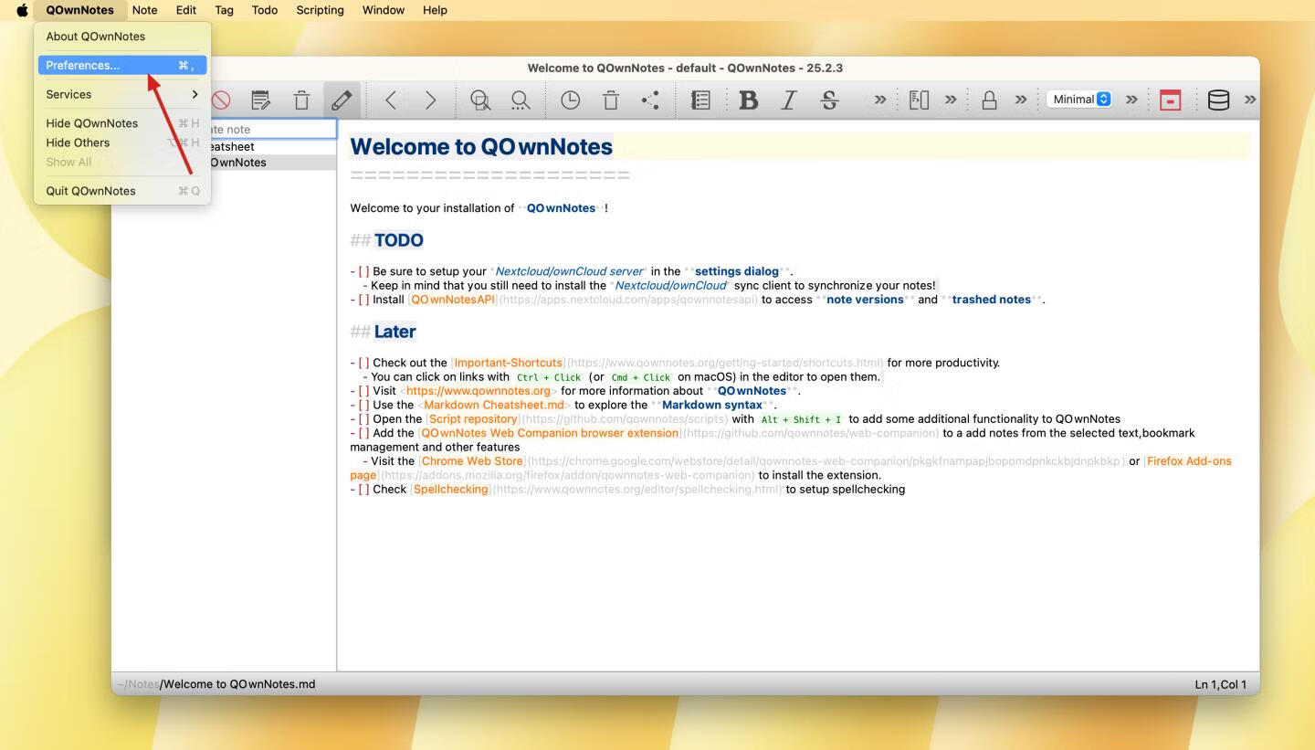 QOwnNotes for Mac v25.2.3免费版 好用的云笔记工具