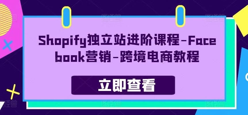 [青蛙学堂]Shopify独立站进阶课程-Facebook营销-跨境电商教程