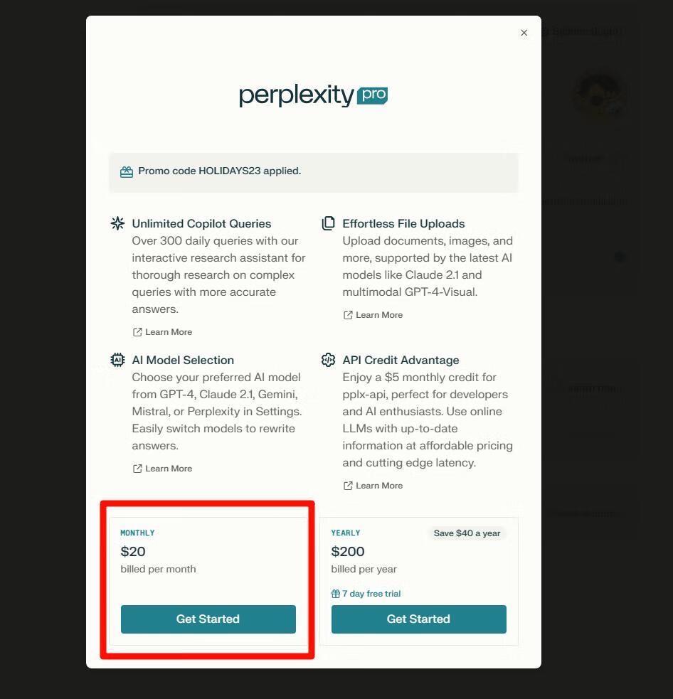 PerplexityAI圣诞优惠：免费领2个月GPT-4和Claude-2.1插图1羊毛日报