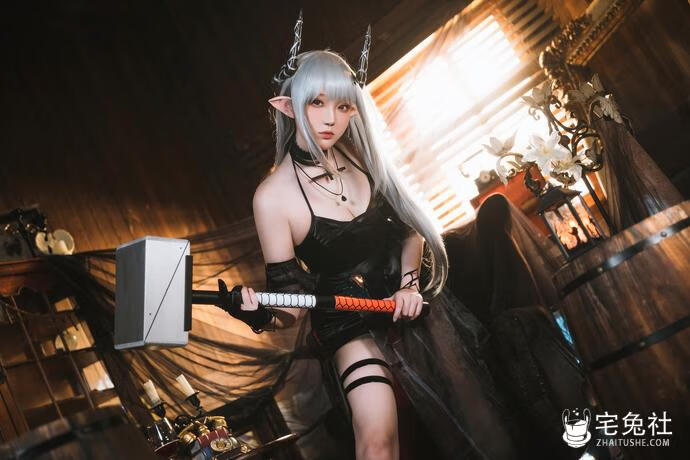 瓜希酱泥岩音律联觉 (3) 宅兔社.jpg 银发女神!瓜希酱泥岩音律联觉零号特工COS可爱的精灵耳朵独具匠心