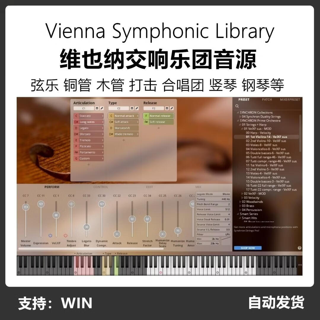 Vienna Synchron Player Library维也纳音源190套合集管弦钢琴