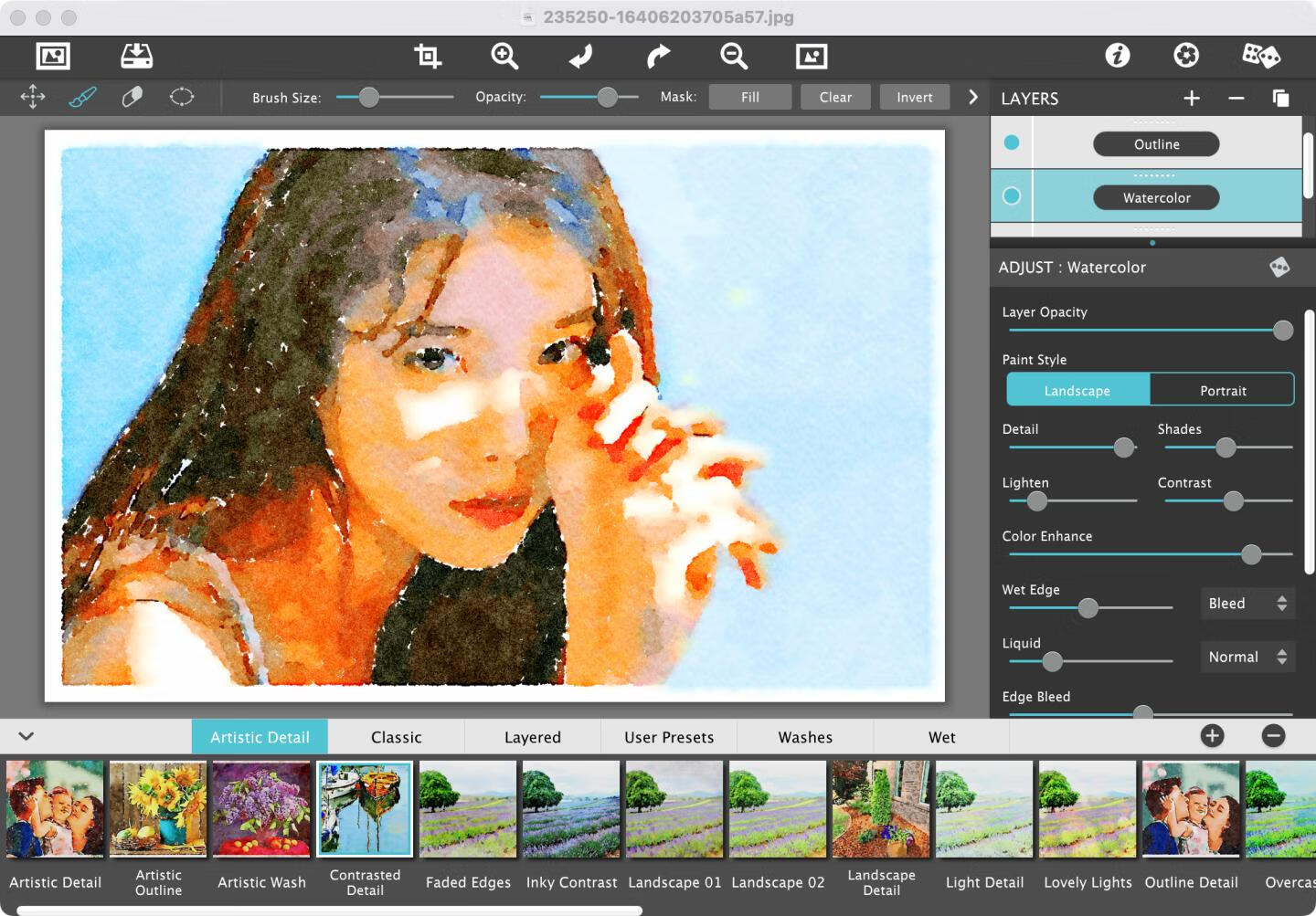 Jixipix Watercolor Studio Pro for Mac v1.4.19激活版 照片转水彩画特效工具