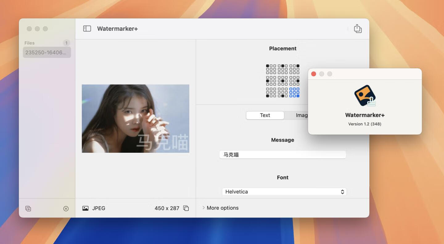 Watermarker+ for Mac v1.2激活版 图片批量添加水印工具