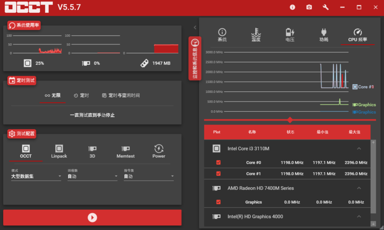 硬件电压功耗测试软件OCCT 9.1.0 官方正式版-QQ前线乐园