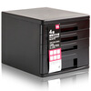 

Deli) 9772 four layers of hard plastic file cabinet black