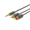 CE-LINK 2328 35 audio to 2RCA adapter cable 10 m DC35 turn double lotus conversion line one minute two audio cable computer phone speaker cable gray