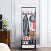 〖Follure〗Metal Entryway Coat Shoe Rack 3-Tier Shoe Bench With Coat Hat Umbrella Rack