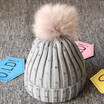 Meihuid Newborn Baby Boys Girls Winter Warm Double Fur Pom Bobble Knit Beanie Hats Cap meihuid kopen in de aanbieding