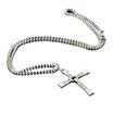 Vanker Mens Vintage Silver Long Neck Chain Cross Design Pendant Necklace Decor