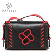 Bafelli Genuine Leather Shoulder Bag Autumnwinter New Arrival Crossbody Vintage Weave Postman Red Black Womens bafelli kopen in de aanbieding