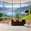 Custom 3D Mural Wallpaper Modern Creative Balcony French Window Naturaleza Paisaje Foto Fondos de Escritorio Sala de estar Dormitorio Decoración