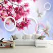 Custom 3D Photo Wallpaper Magnolia palomas de la flor Living Room TV Background Large Mural Wallpaper Wall Covering pintura moderna