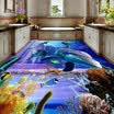 Envío gratis deslumbrante delfín cocina dormitorio bajo el agua piso 3D sala de estar del baño vestíbulo de suelo mural 250 cm x 200 cm