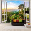 Fondo de pantalla personalizado 3D ventana estéreo cielo azul nubes blancas wallpaper dormitorio sala de estar mural café restaurante pasillo mural