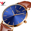 Nibosi Relogio Masculino 2018 New Ultra Thin Watches For Men Watch Top Brand Luxury Simple Black Leather Male Clock Waterproof Saat nibosi kopen in de aanbieding
