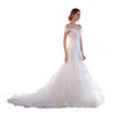 Circelee Pure White Off Shoulder Lace Up Pearls Mermaid Wedding Dress circelee kopen in de aanbieding