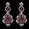 Vintage retro rhinestone flower drop long danger earrings earings for women fashion trendy zirconia E2087