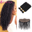 Serena Closure Bundles Malaysian Curly Hair With Frontal 5Pcs Deep Wave Ear To Lace serena kopen in de aanbieding