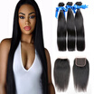 Wyf Peruvian Virgin Hair Straight 3 Bundles With Closure 100 Unprocessed Human wyf kopen in de aanbieding