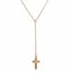 Rose Gold Little Cross Pendant Drop Chain Necklace