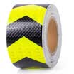 Tencent CT high reflective body warning tape reflective stickers traffic car reflective film truck anti-collision warning tape lattice reflective film 10cm fluorescent black arrow 25 meters