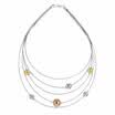 Brillantes cuentas de múltiples capas de acero inoxidable collar para mujer