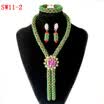 2018 Women Festival Party African Jewelry Set Yellow Handmade Crystal Necklace Nigerian Bridal Wedding Beads Jewelry Set