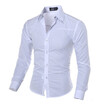 Mens Cotton Dress Shirt Long Sleeve Button Classic Collar Fit Solid Color Size M-5XL