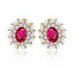 Aiyaya Elegangt Jewelry Cushion-cut Micro Swiss High Quality Crystal 4 Colors Stud Round Earrings Green