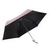 IDREAMY Black Rubber Sunshade Sun umbrella Small Fresh Print Lightweight Portable 50 Rain&Rain Dual-use Pocket Umbrella 32513 Pink
