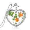 Aiyaya Gold Mini Dry Flower Glass Lovers Heart Necklace for Women Fashion Pendant Sunflower Necklaces