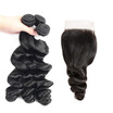 Allove Remy Hair Brazilian Human Weave Loose Wave 3Pcs Bundles With Lace Closure Virgin Cheap Extensions allove kopen in de aanbieding Allove Remy Hair Brazilian Human Weave Loose Wave 3Pcs Bundles With Lace Closure Virgin Cheap Extensions allove kopen in de aanbieding