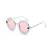 SHAUNA tendencia pequeña decoración de la abeja color caramelo mujeres redondas Gafas de sol Moda Hombres Gafas UV400