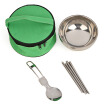 Joy Collection Kelipi Portable Green Tableware Set Outdoor Camping Travel Stainless Steel Spoon Chopsticks Bowl Three Piece Round Bag Klb1126 joy collection kopen in de aanbieding Joy Collection Kelipi Portable Green Tableware Set Outdoor Camping Travel Stainless Steel Spoon Chopsticks Bowl Three Piece Round Bag Klb1126 joy collection kopen in de aanbieding