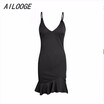 Ailooge Sexy V Neck Ruffle Strap Mini Dress Women Skinny Black Mermaid 2018 Summer Bodycon Party Vestido ailooge kopen in de aanbieding Ailooge Sexy V Neck Ruffle Strap Mini Dress Women Skinny Black Mermaid 2018 Summer Bodycon Party Vestido ailooge kopen in de aanbieding