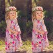 Lovely Girls Flower Print Princess Dress Sleeveless Kids Casual Dress Sundress