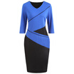 Gbtiger V Neck Color Block Pencil Dress gbtiger kopen in de aanbieding