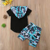 Duopindun Us Newborn Kid Baby Boy Girl Casual Camo Outfits Hooded Tops Short Pants duopindun kopen in de aanbieding