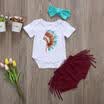 Infant Baby Girl Trajes de verano Traje de mameluco de algodón Borlas Conjunto de ropa