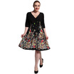 Gbtiger Plus Size Plunging Half Sleeve Floral Low Cut Skater Dress gbtiger kopen in de aanbieding